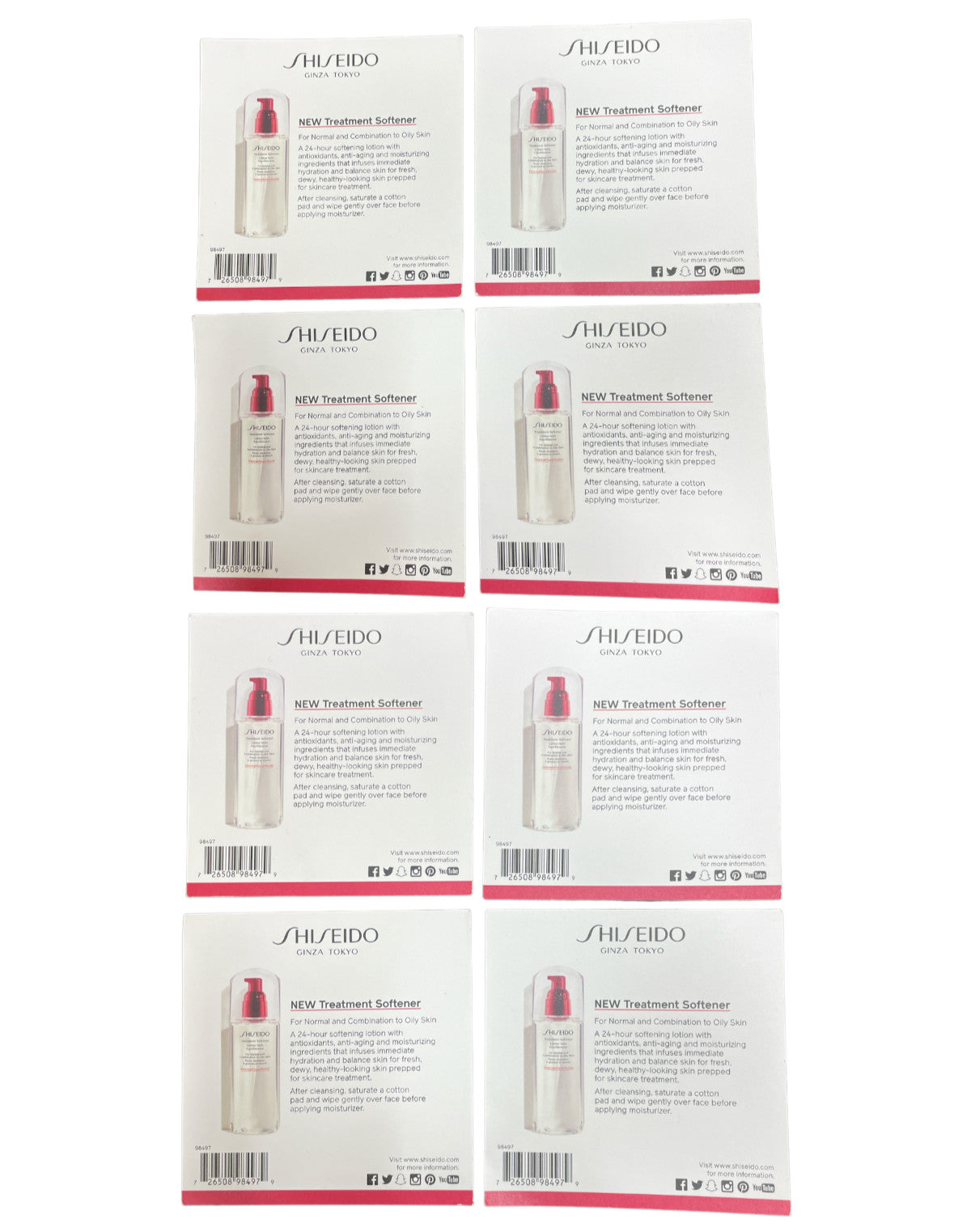 Shiseido Treatment Softener Sample Set for Normal to Oily Skin - 8 Pack