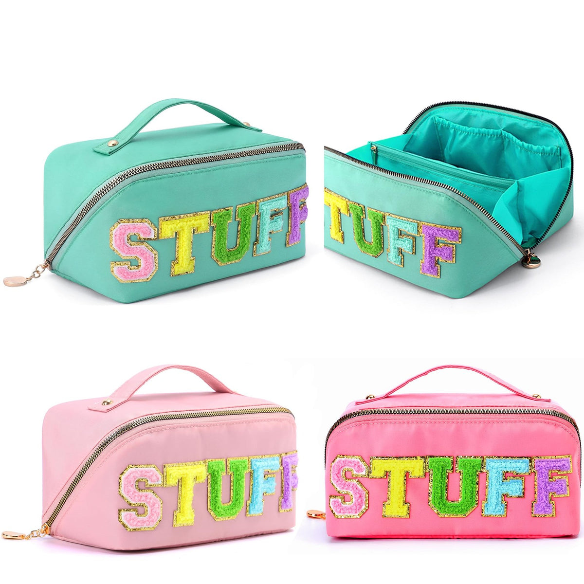 Large Capacity Travel Makeup Bag - Water-Resistant Cosmetic Organizer for Women