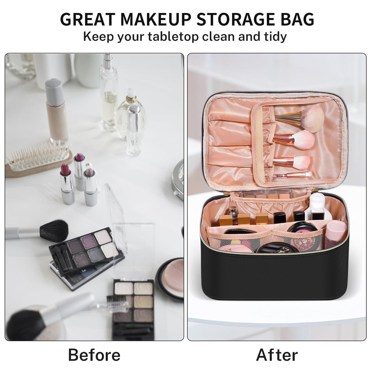 Large Capacity Travel Makeup Bag Waterproof Cosmetic Organizer for Women