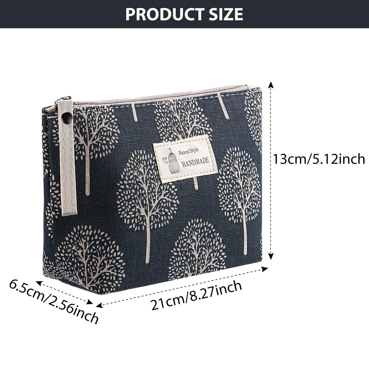 4-Piece Canvas Makeup Bags Set with Zipper - Multi-Style Travel Toiletry Organizer