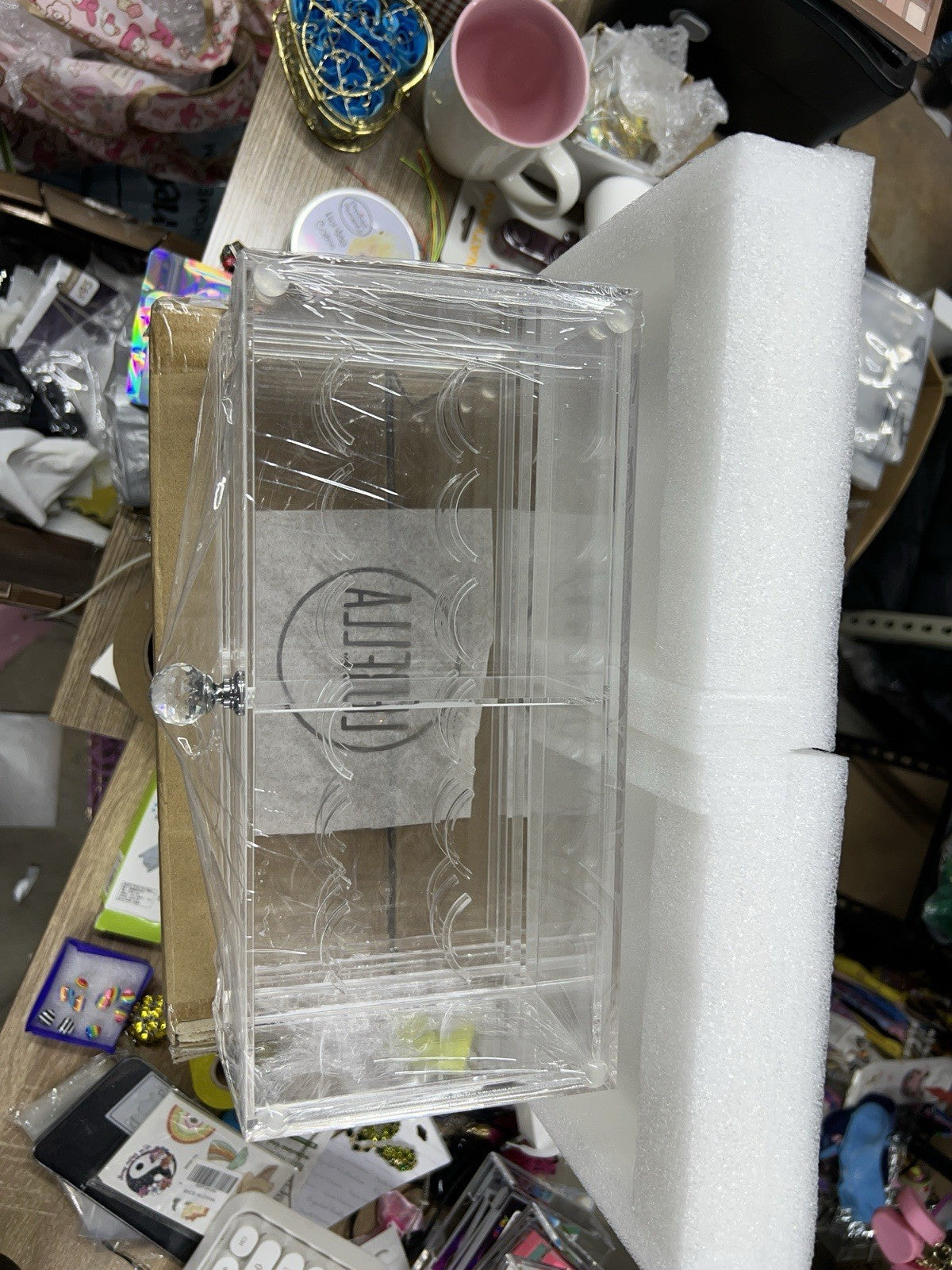 Eyelash Storage Crystal Display Case - Lurella Makeup Organizer