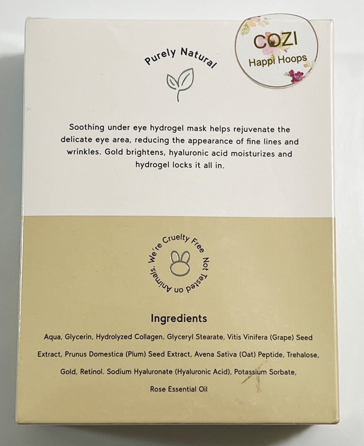 Hydrogel Eye Masks with Hyaluronic Acid - 12 Pairs, Gold Infused, Brightening