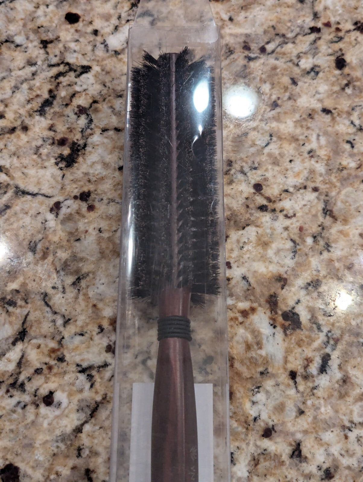 Round Boar Bristle Hair Brush 1.8 Inch for Blow Drying Natural Wooden Handle