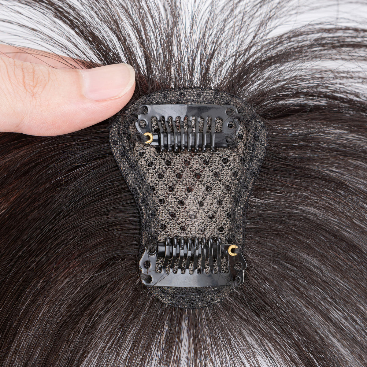 Clip-In Human Hair Bangs Extension with Wispy & French Styles - Natural & Dark Brown