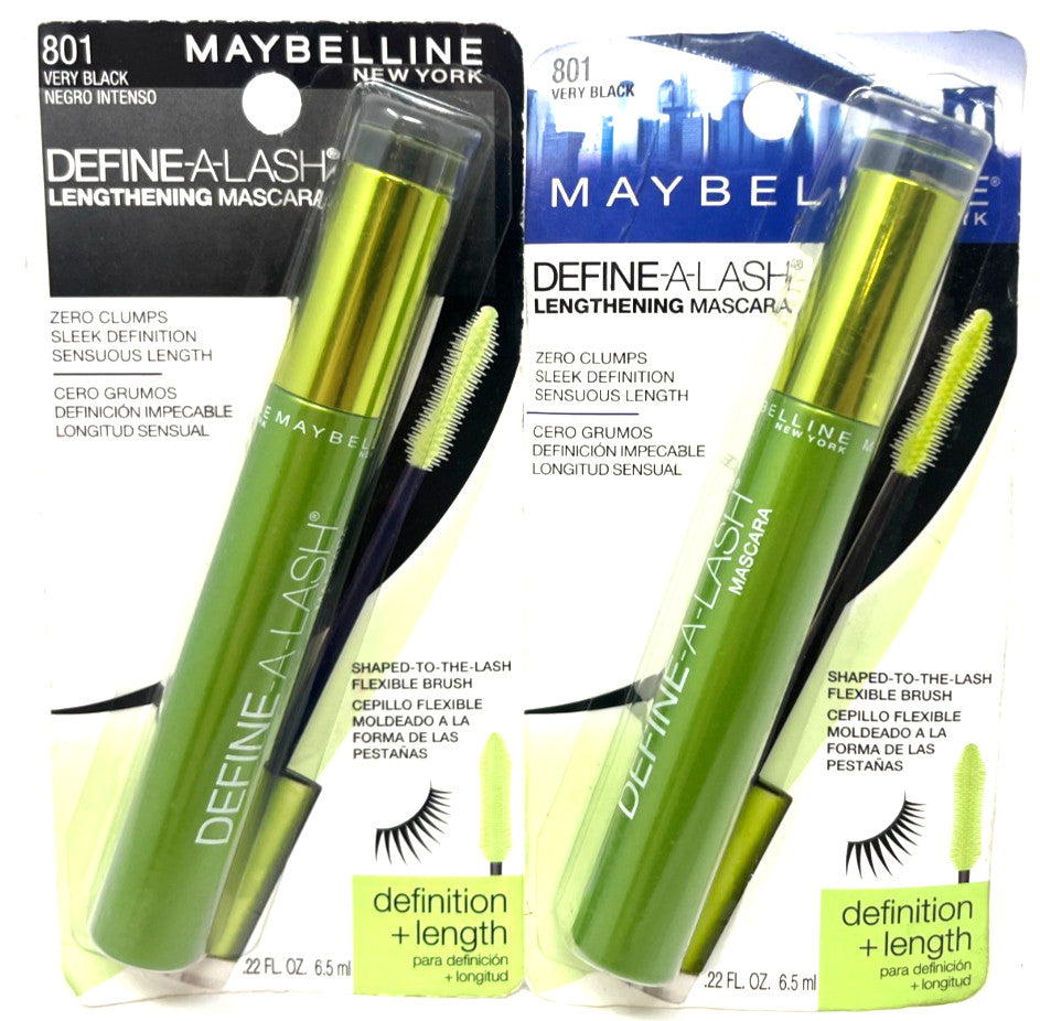 Maybelline Lengthening Mascara Set - Very Black, Sealed, 2 Count