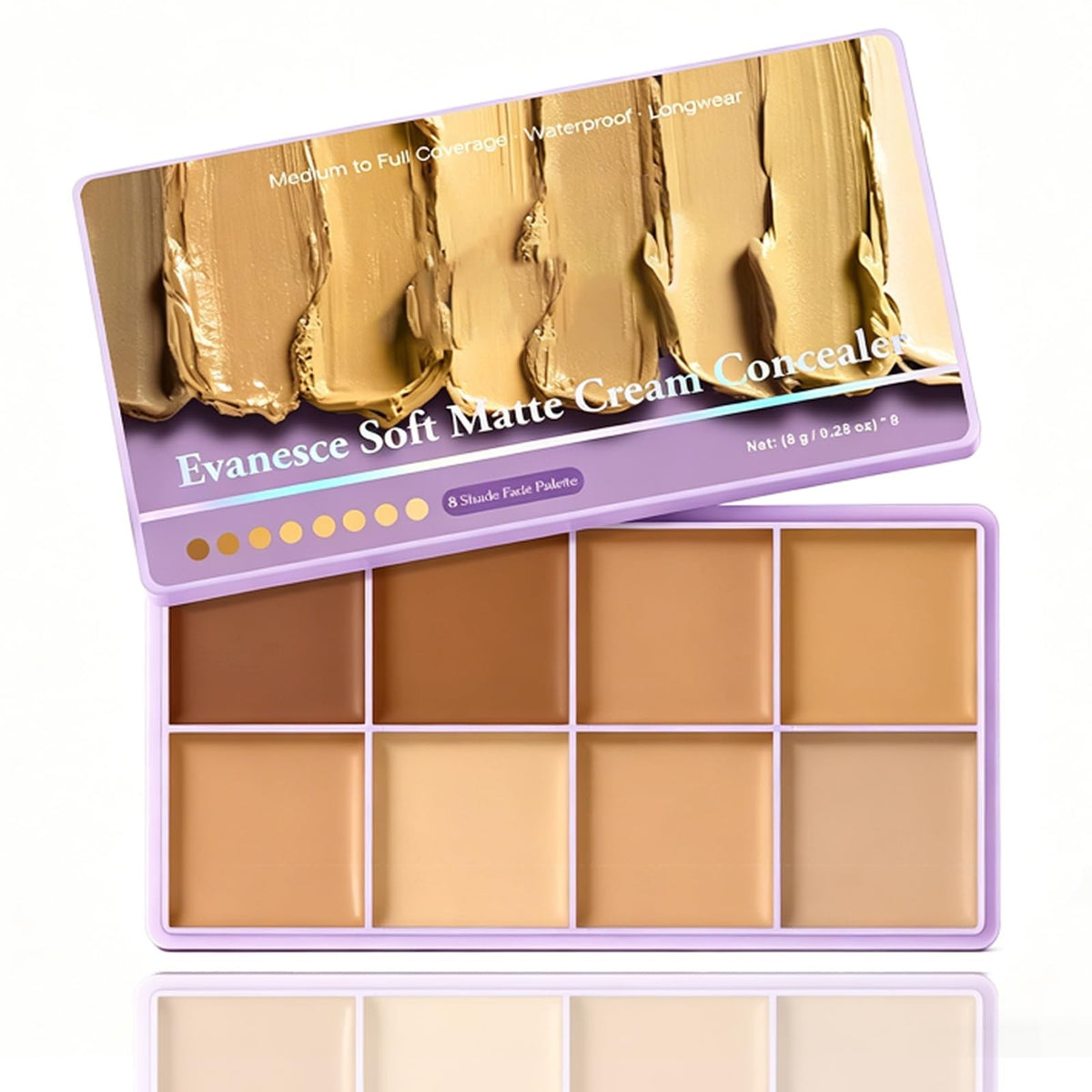8-Color Cream Concealer Palette for Flawless Skin - Medium Shades