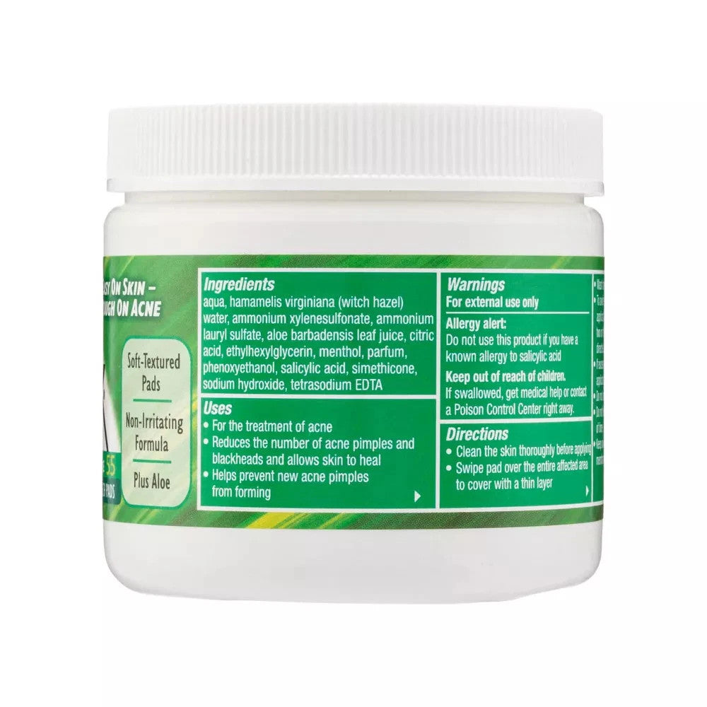 Acne Treatment Pads for Sensitive Skin - Triple Strength with Aloe, 55 Count, 12-Pack
