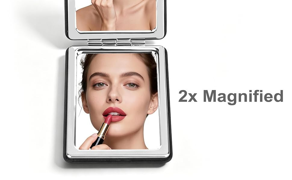 Travel Makeup Mirror Set 2-Pack - Compact Dual-Sided Folding Design