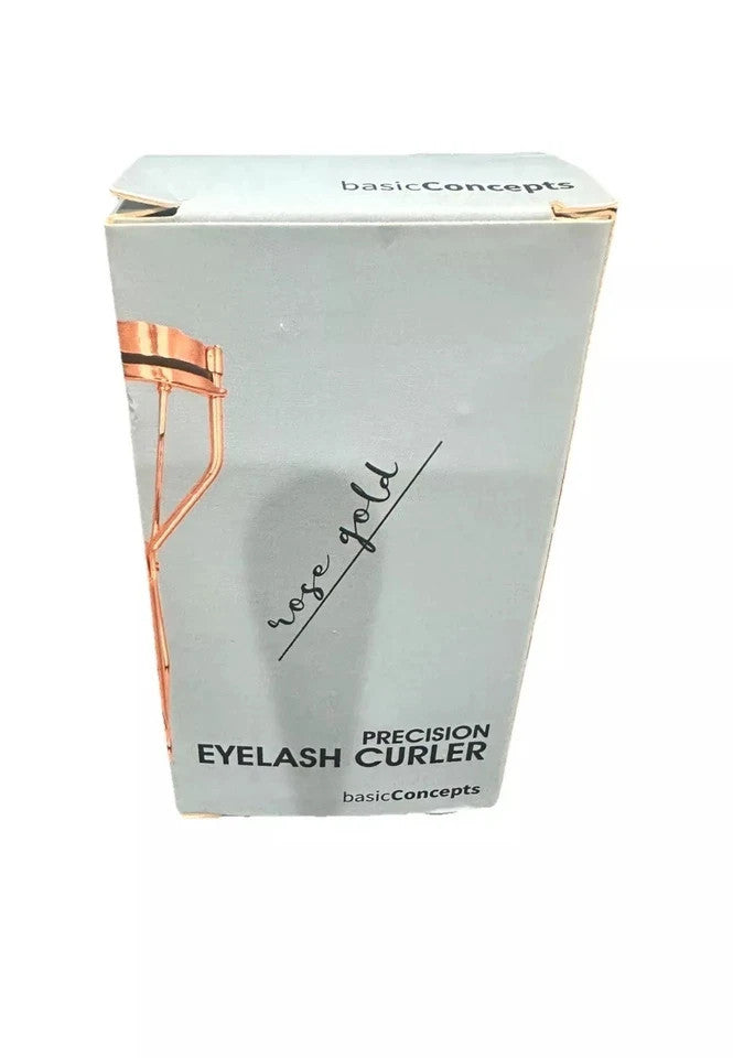 Rose Gold Eyelash Curler with Tweezers & Replacement Pads - Precision Makeup Tool