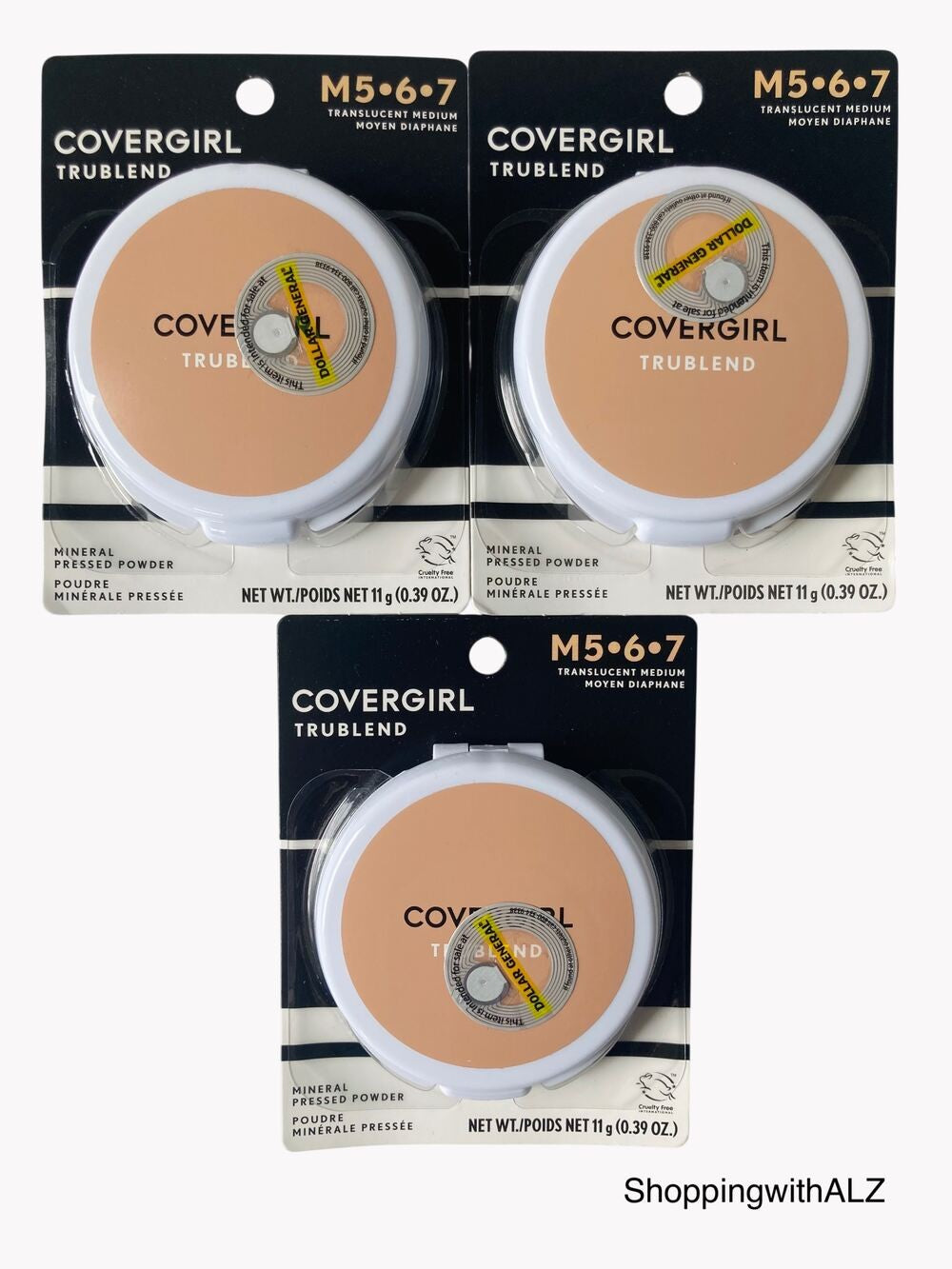 Mineral Pressed Powder Translucent Medium for Face Makeup - 3 Pack