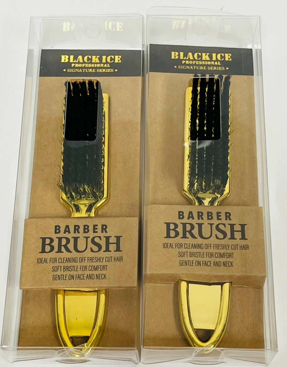 Barber Brush with Soft Gold Bristles - Professional Hair Cutting Tool - Pack Options