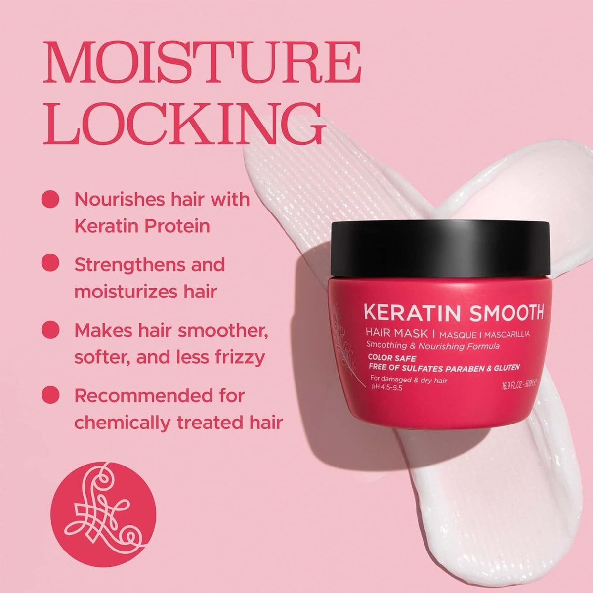 Keratin Hair Mask for Damaged & Dry Hair - Hydrating & Nourishing 2 Pack