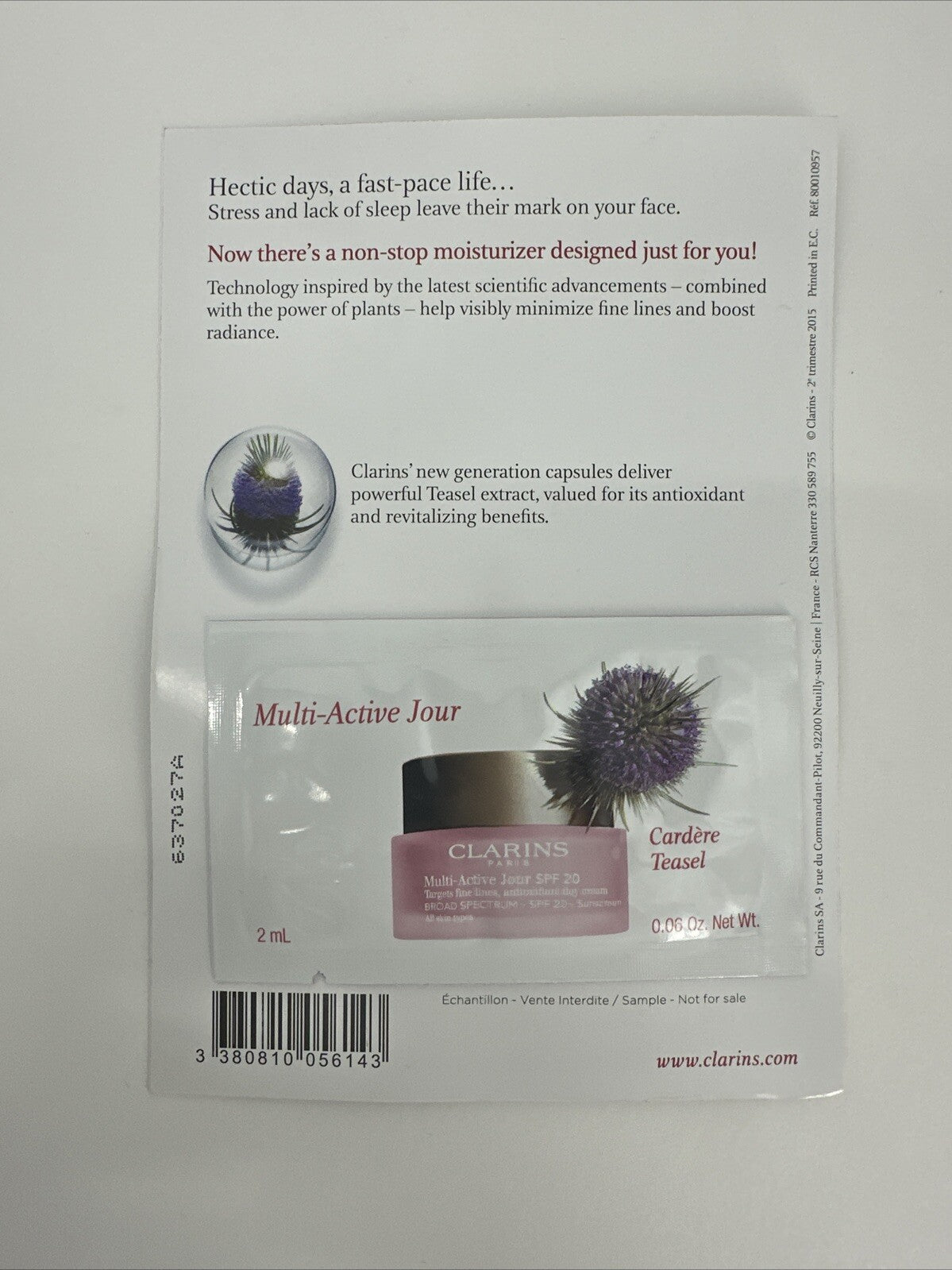 Clarins Multi-Active Jour Day Cream Samples, 2mL - 25 Pack
