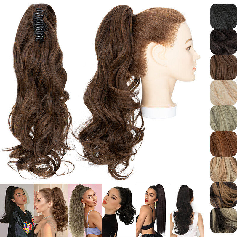 Thick Wavy Claw Clip Ponytail Hair Extension - Natural Look