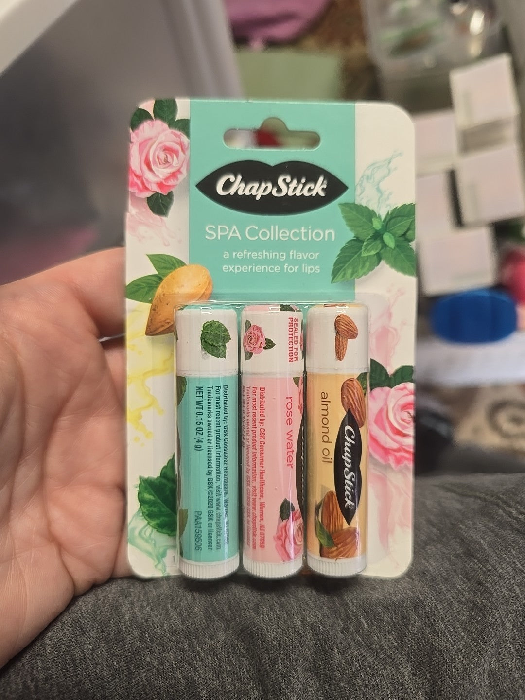ChapStick SPA Collection Lip Balm Set - Almond Oil, Rose Water, Mint, Tea