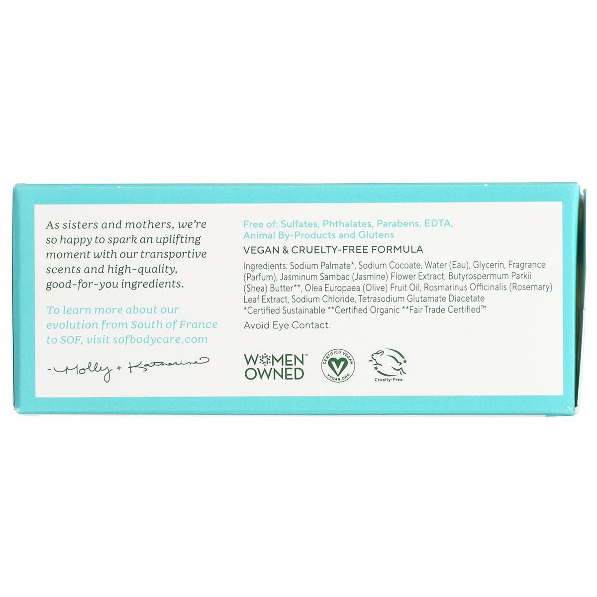 South Of France,French Milled Vegetable Oval Bar Soap+Shea