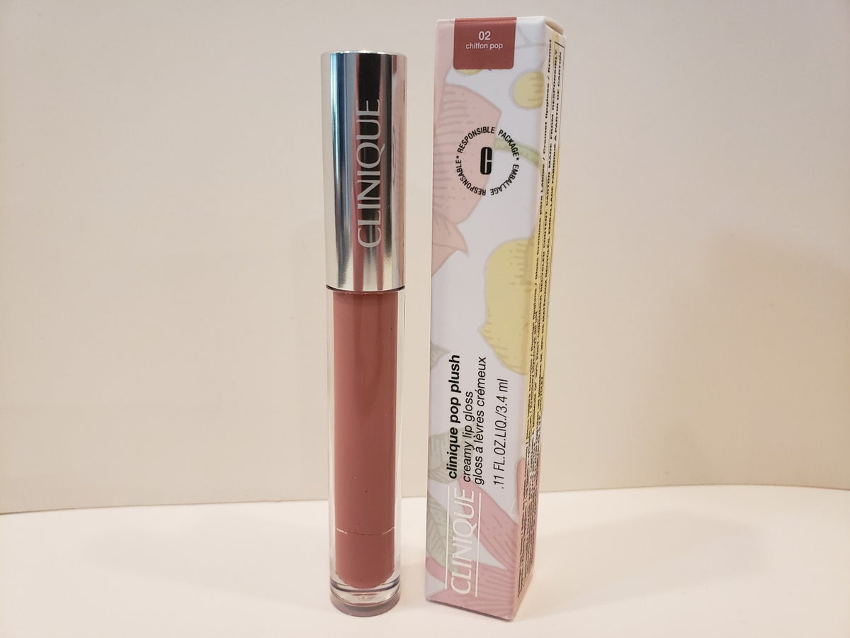 Clinique Pop Blush Creamy Lip Gloss #02 Chiffon Pop - 0.11 Fl Oz NIB