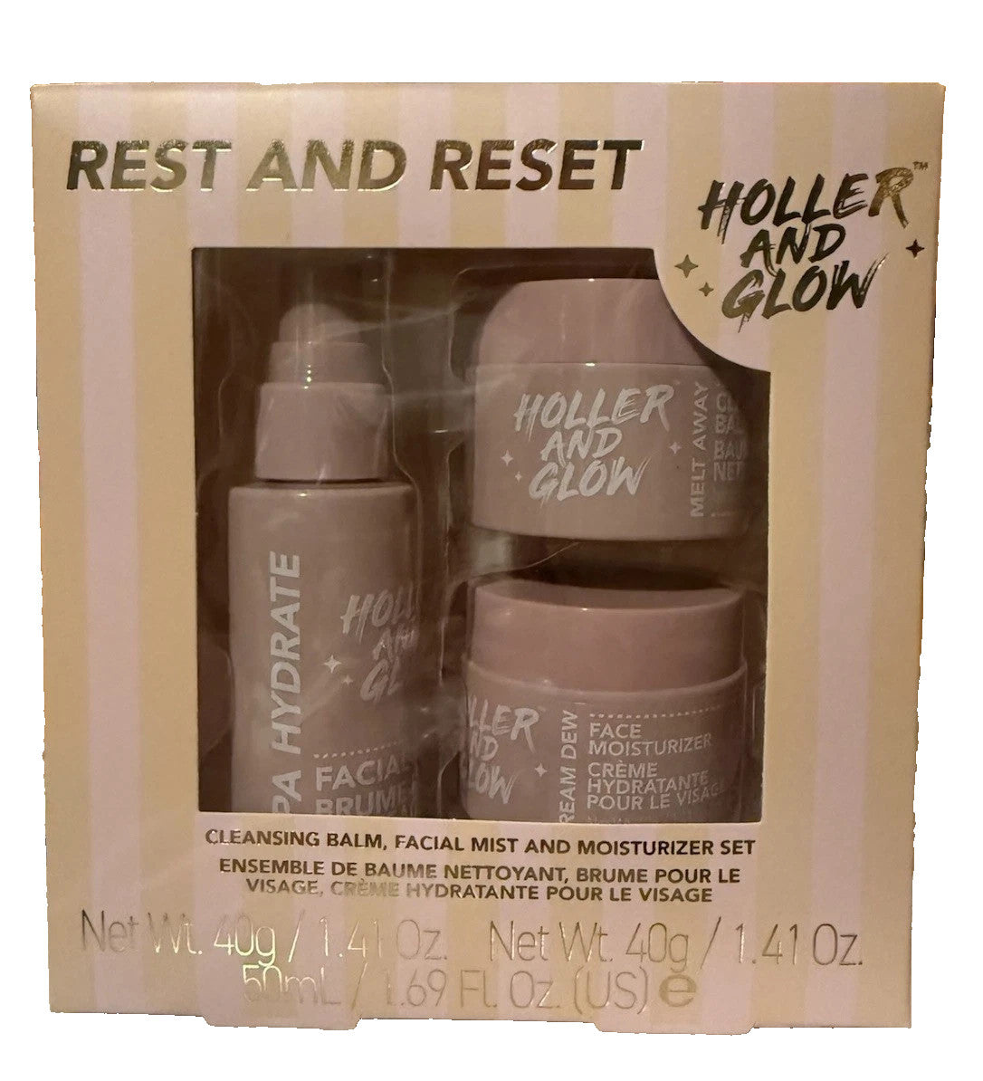 Holler and Glow Skincare Gift Set - Rest & Reset Limited Edition 3 Piece