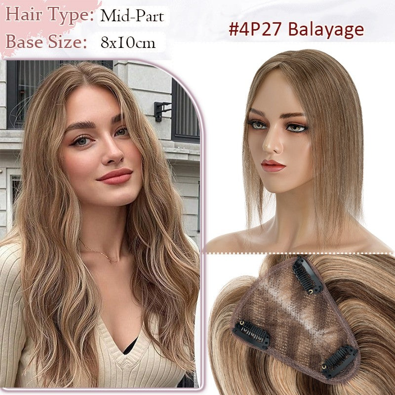 Women Clip-in Hairpiece for Hair Loss & Volume - 100% Remy Human Hair