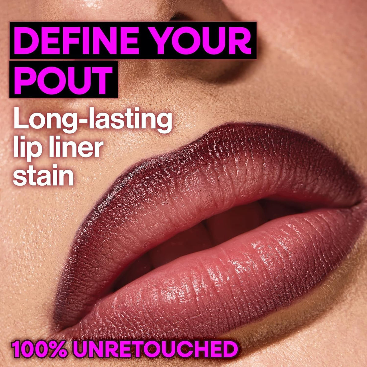 Long-Lasting Lip Stain & Lip Liner with Precision Applicator - Transfer-Proof