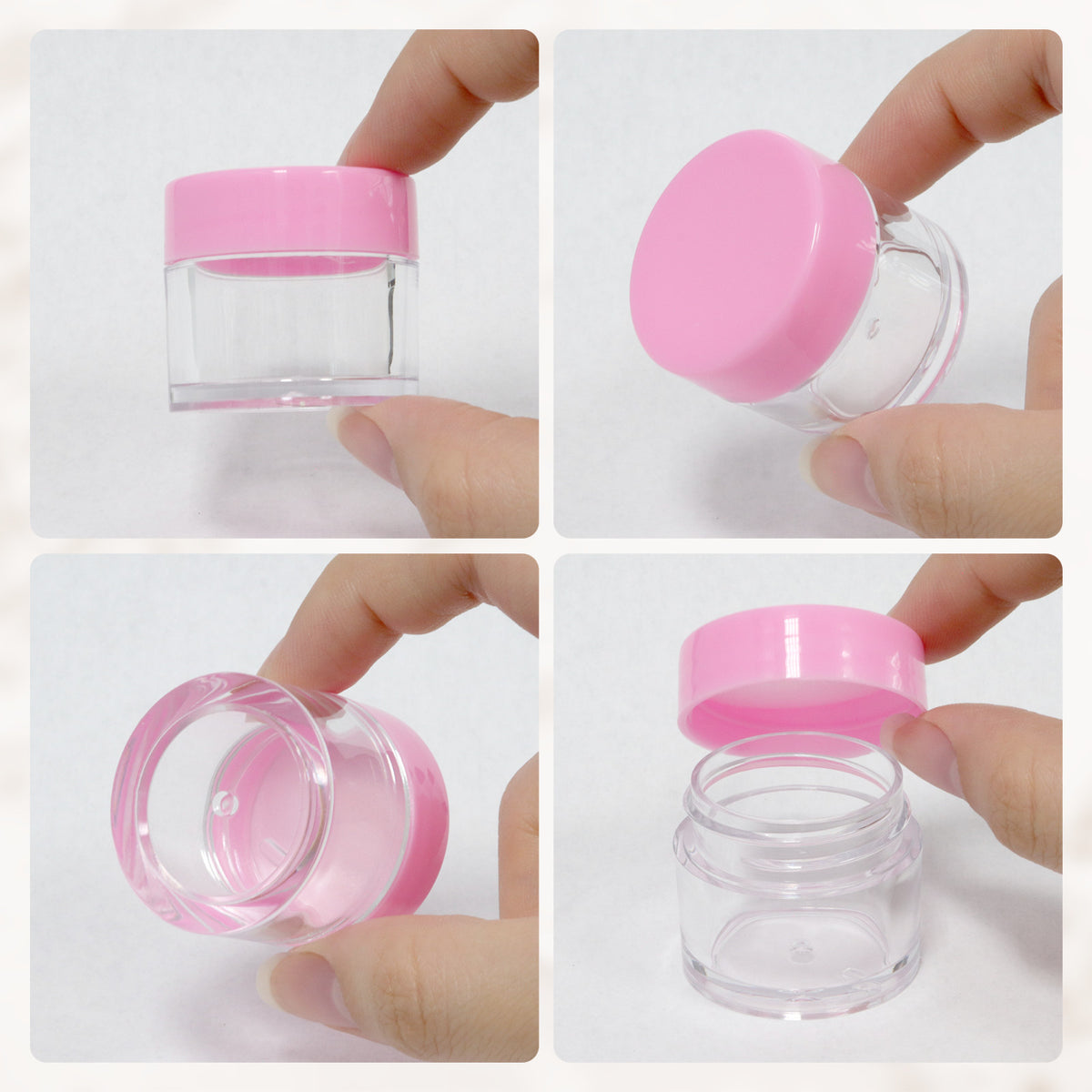 Double-Wall Leak-Proof Acrylic Sample Jars - 7g/7ml, Reusable Storage Containers