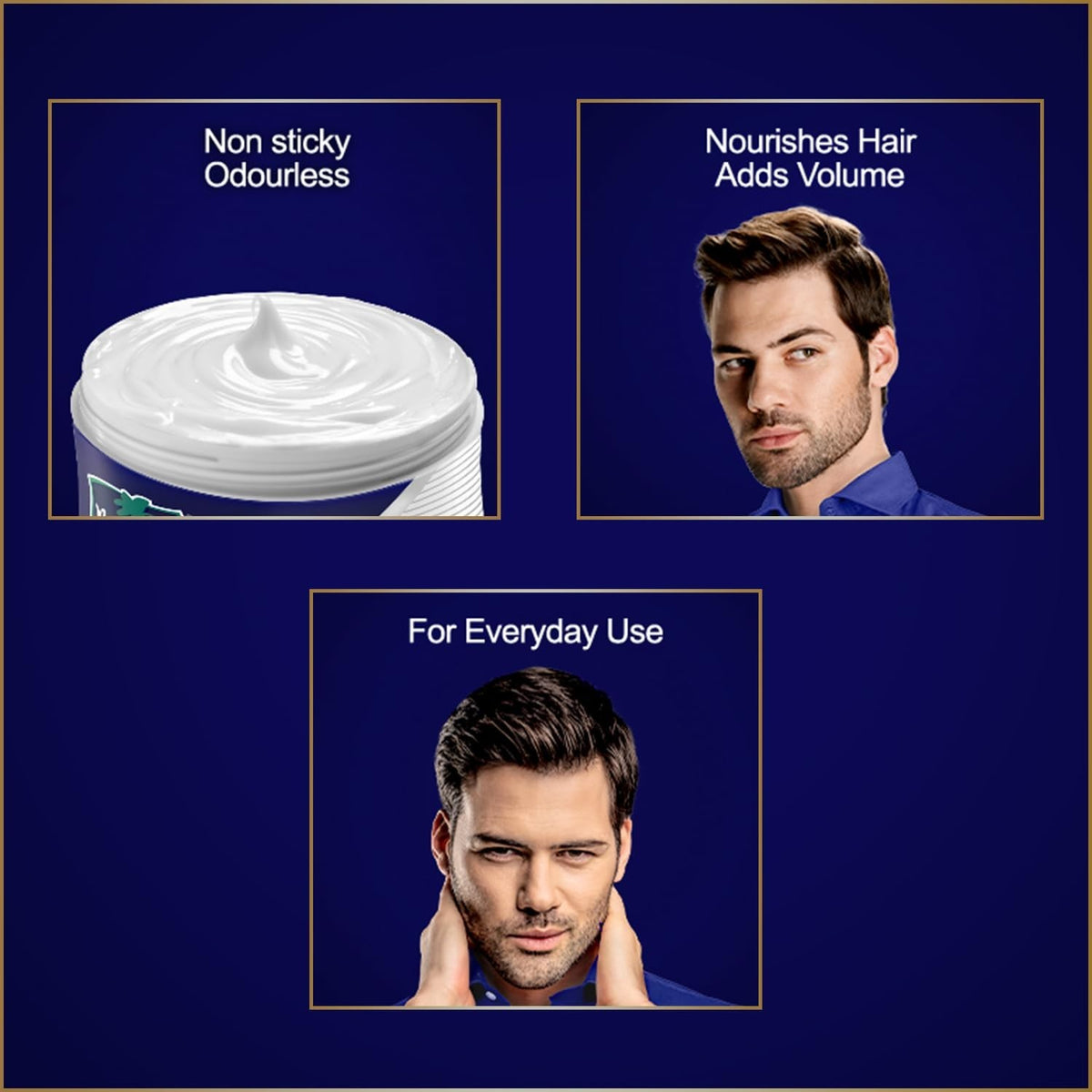 Coconut Infused Hair Cream for Men - Soft, Smooth, Non-Sticky, 3.8 Fl Oz