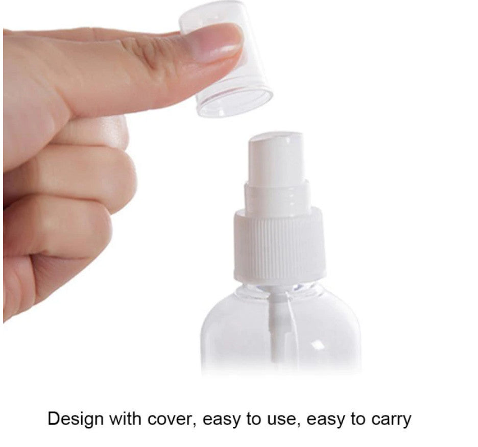 10 Pack 100mL Transparent Plastic Spray Bottles Refillable Mist Sprays
