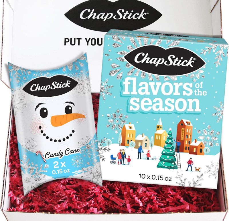 Holiday Lip Balm Gift Set with Snowman Pillow & Flavored Sticks