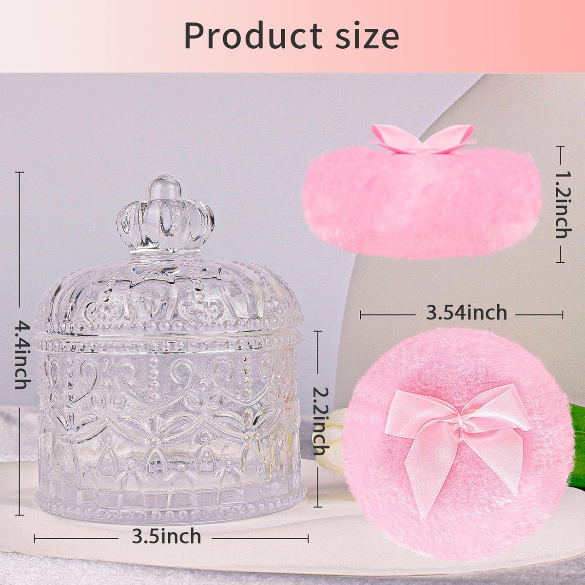 Large Body Powder Puff Set with Crystal Clear Container - Skin-Friendly Makeup Tools
