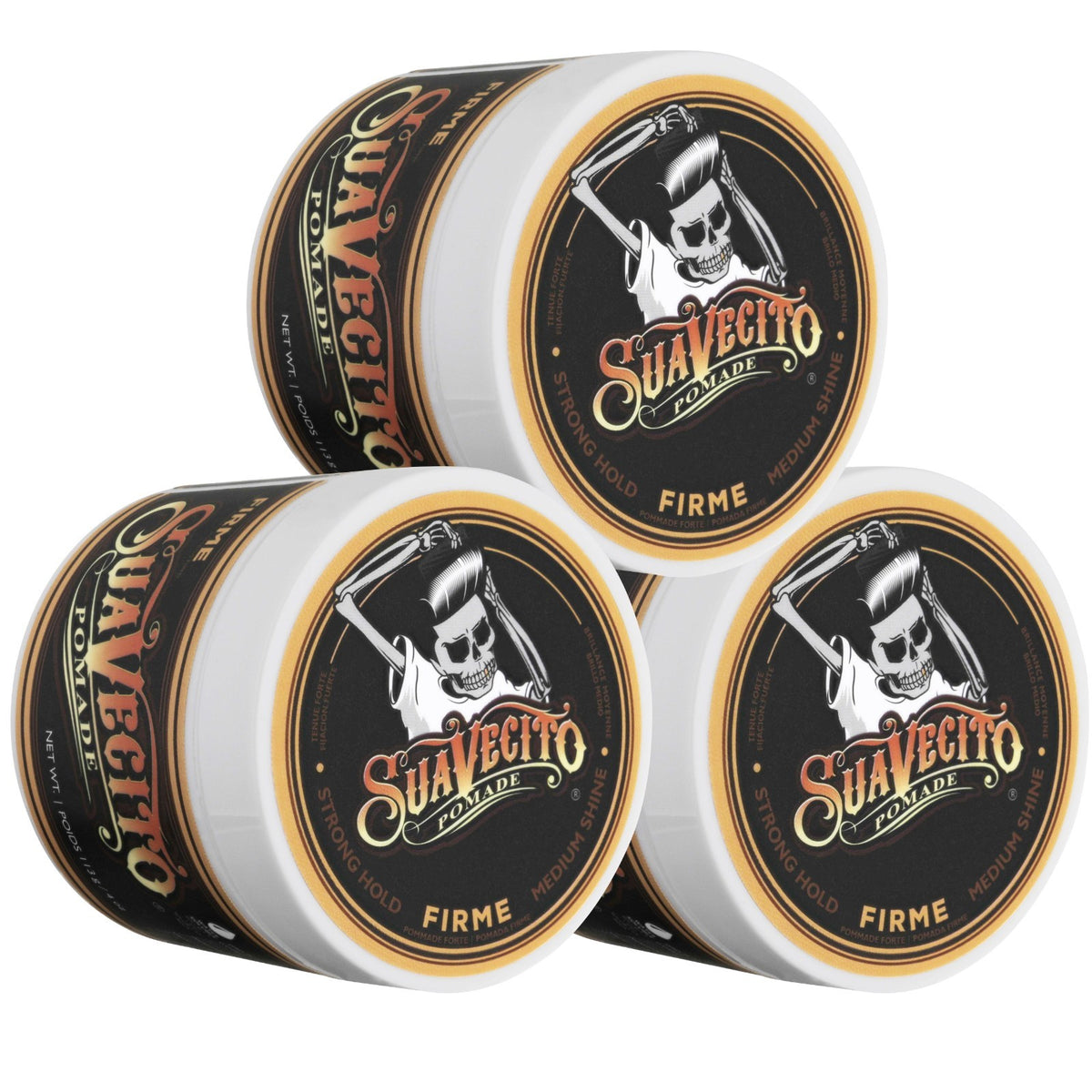 Strong Hold Hair Pomade Bundle - 3 Pack 4 oz. Water Soluble Styling Gel