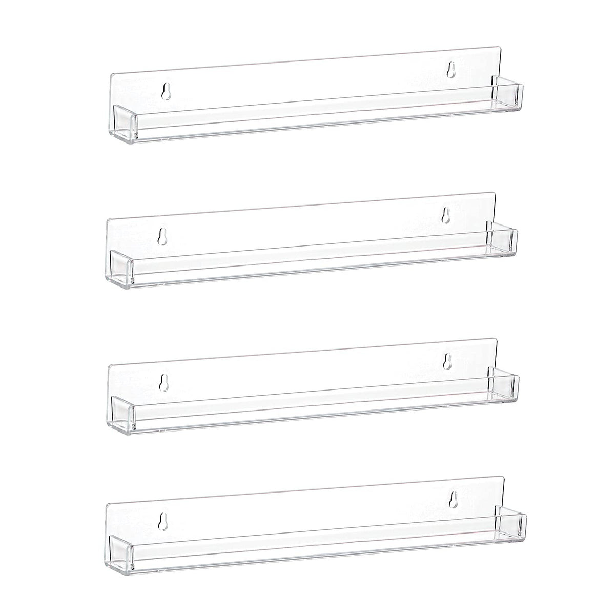 Wall Mounted Nail Polish Rack Organizer Clear Acrylic 4 Pack