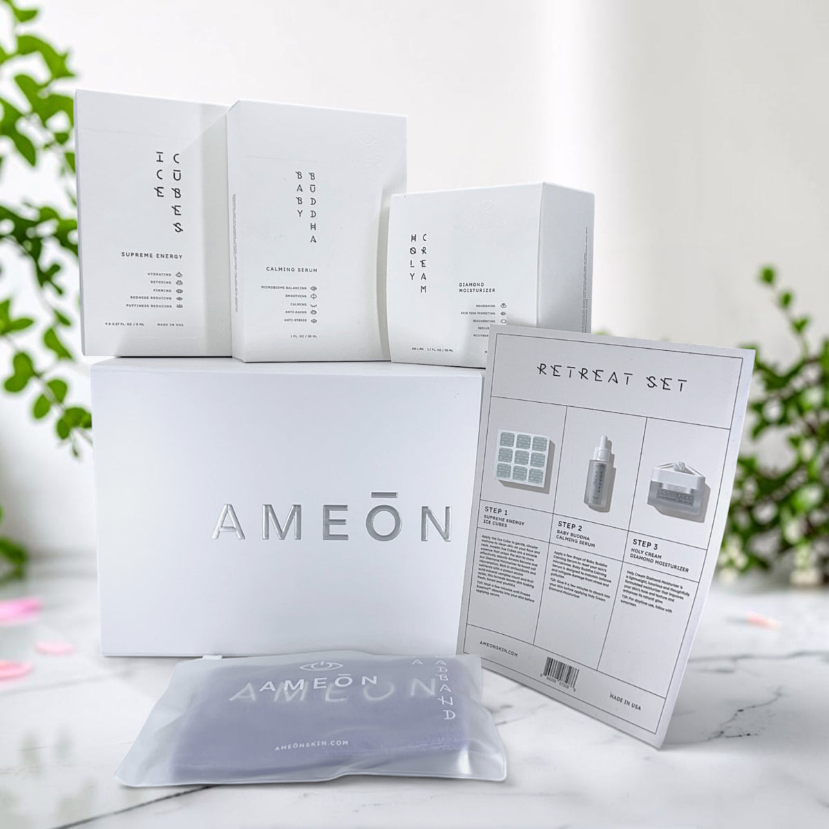 Skincare Set with Ice Cubes, Serum & Moisturizer - Gift Box