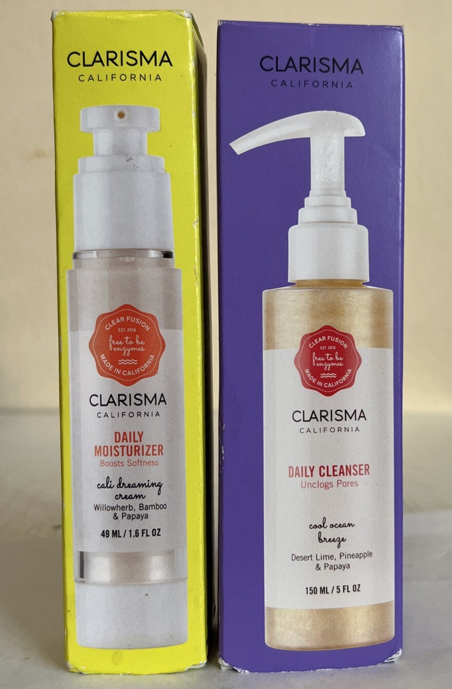 Clarisma California Daily Moisturizer & Facial Cleanser Set - 1.6 Oz & 5 Oz