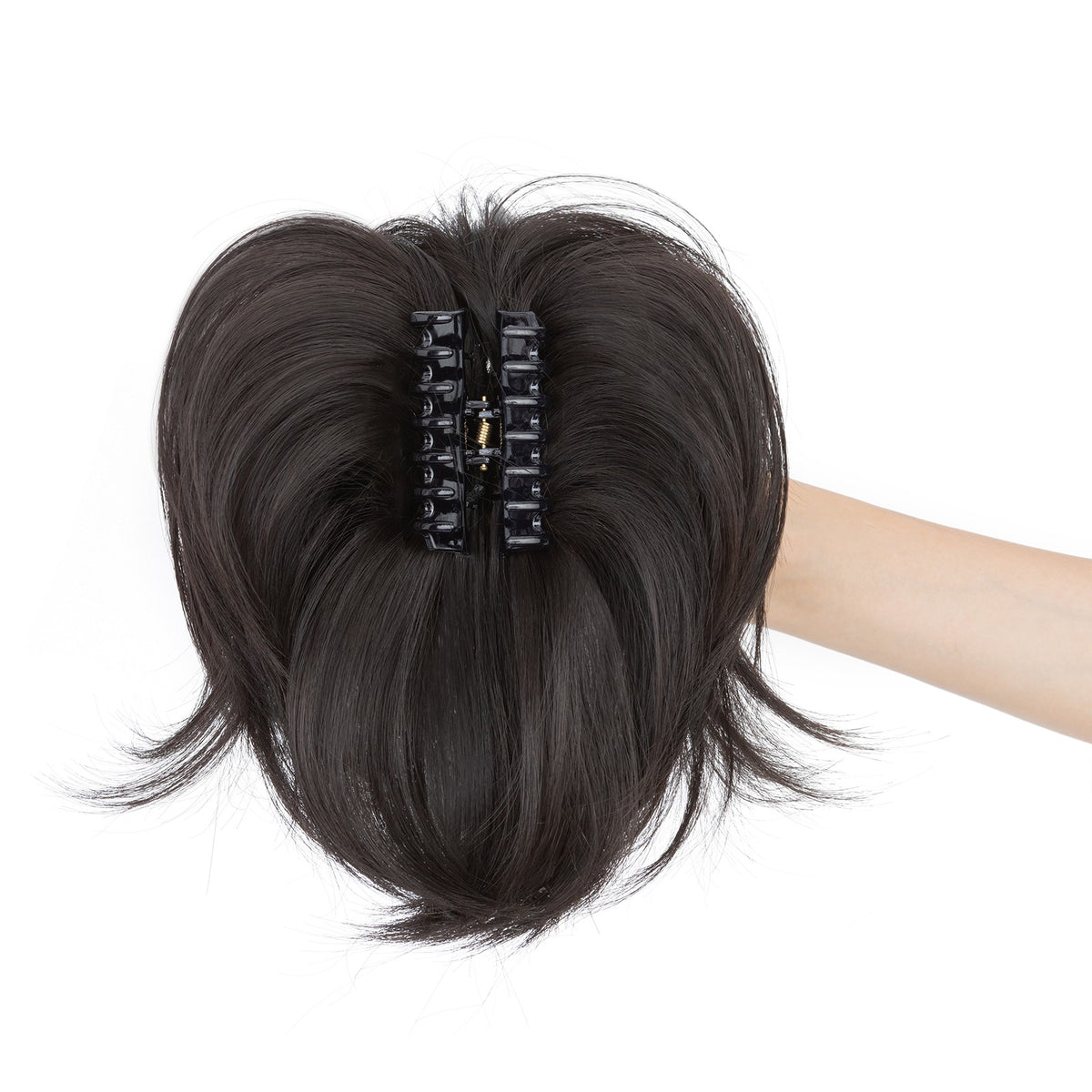 Short Claw Ponytail Extender with Bendable Updo Hair Piece and Claw Clip - Natural Look