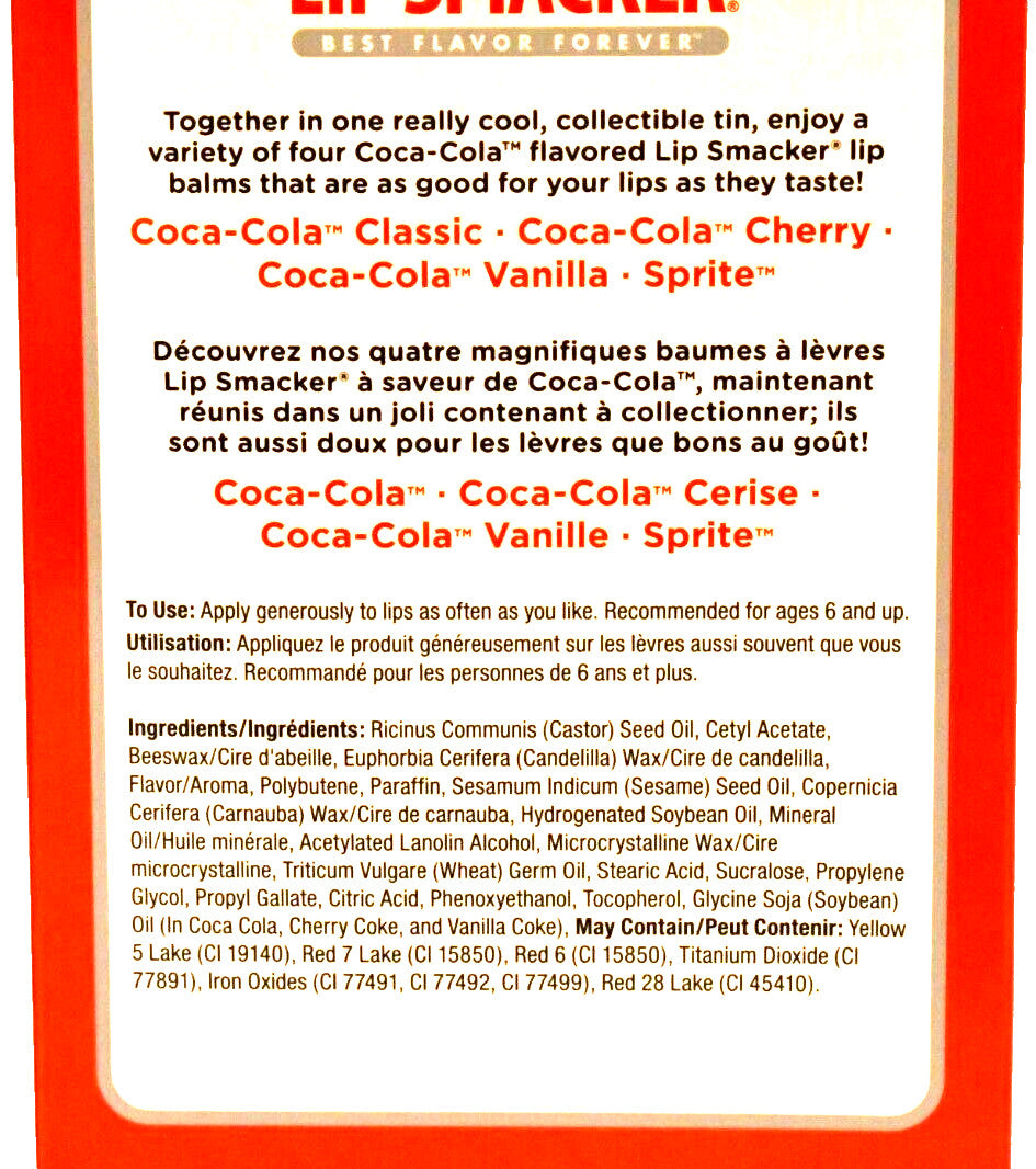 Limited Edition Coca-Cola Lip Balm Set with Collectible Tin - 4 Pack