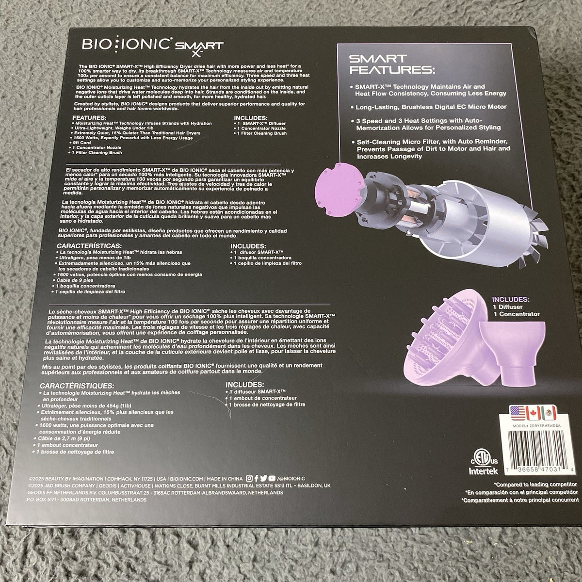 High Efficiency Hair Dryer - Limited Edition Lavender, Fast Drying & Lightweight