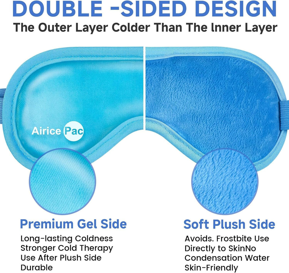 Cooling Eye Mask Gel Ice Pack for Puffy Eyes and Headache Relief
