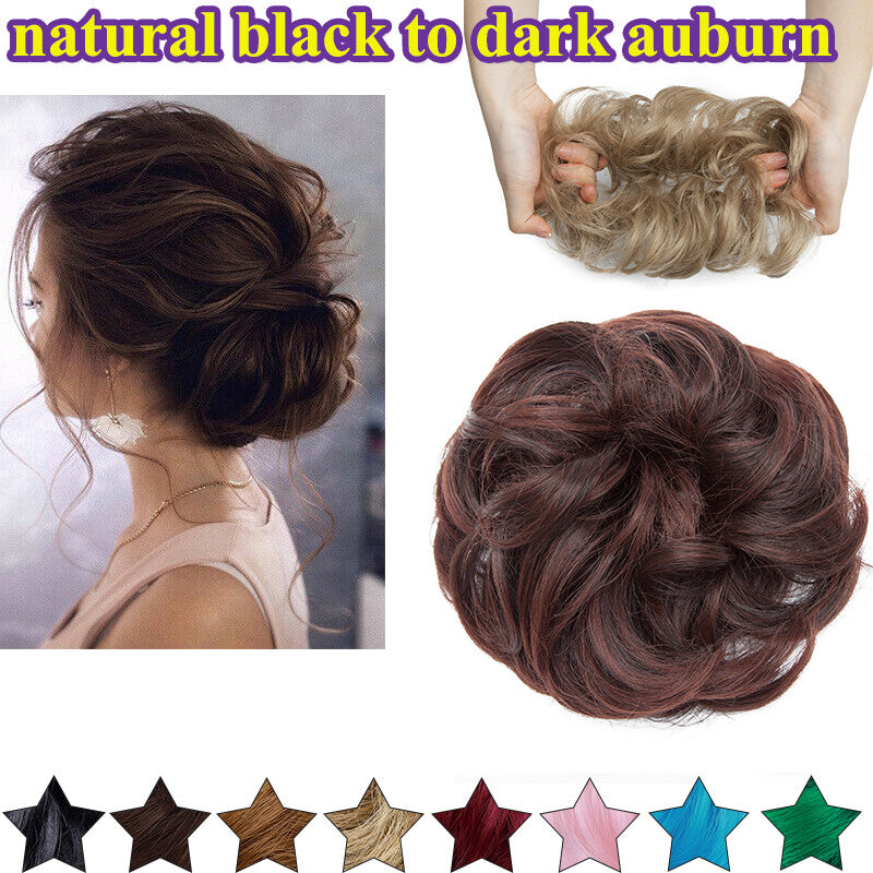 Large Curly Messy Bun Hair Piece Scrunchie for Thick Hair Updo Extensions