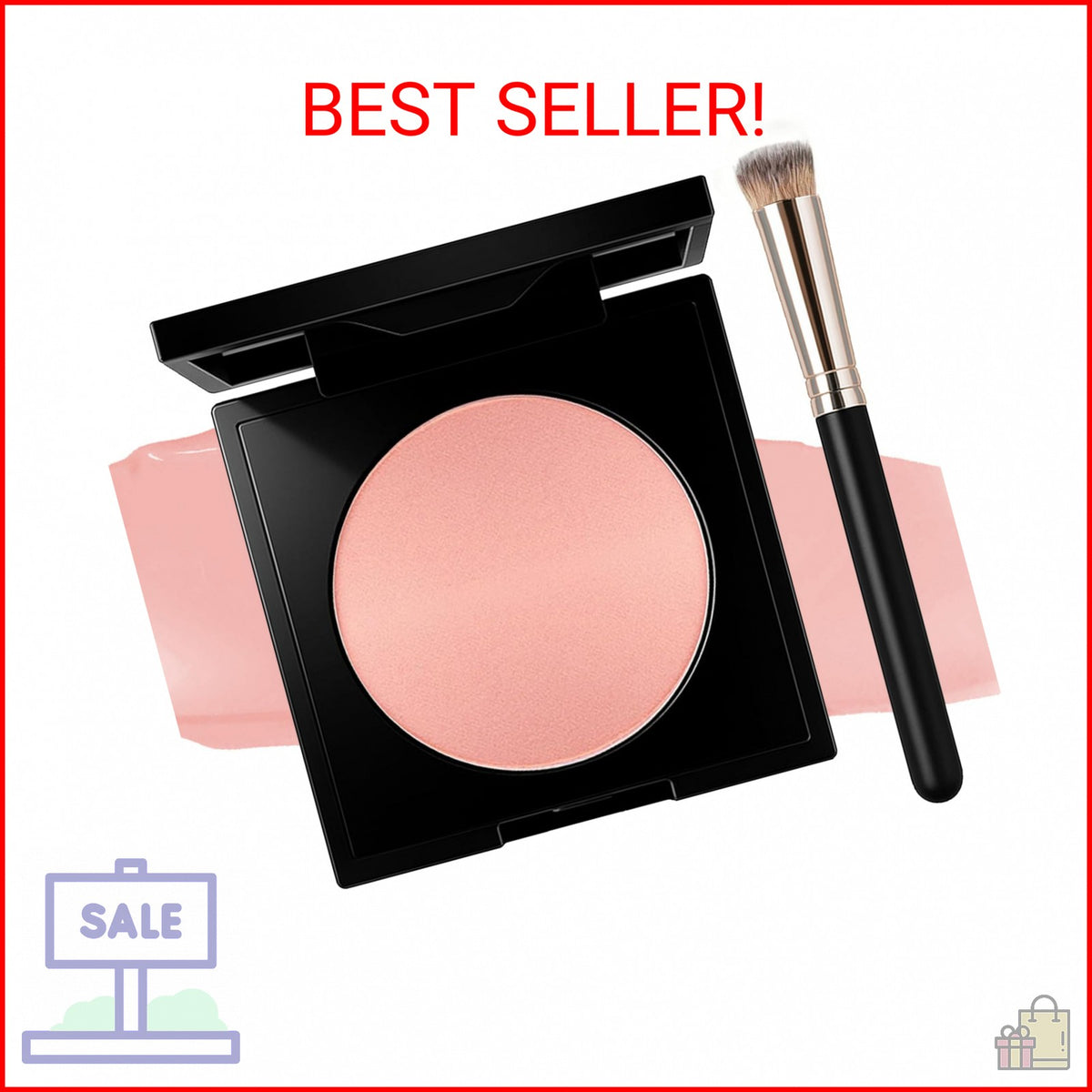 Under Eye Brightener Concealer with Brush - Pink