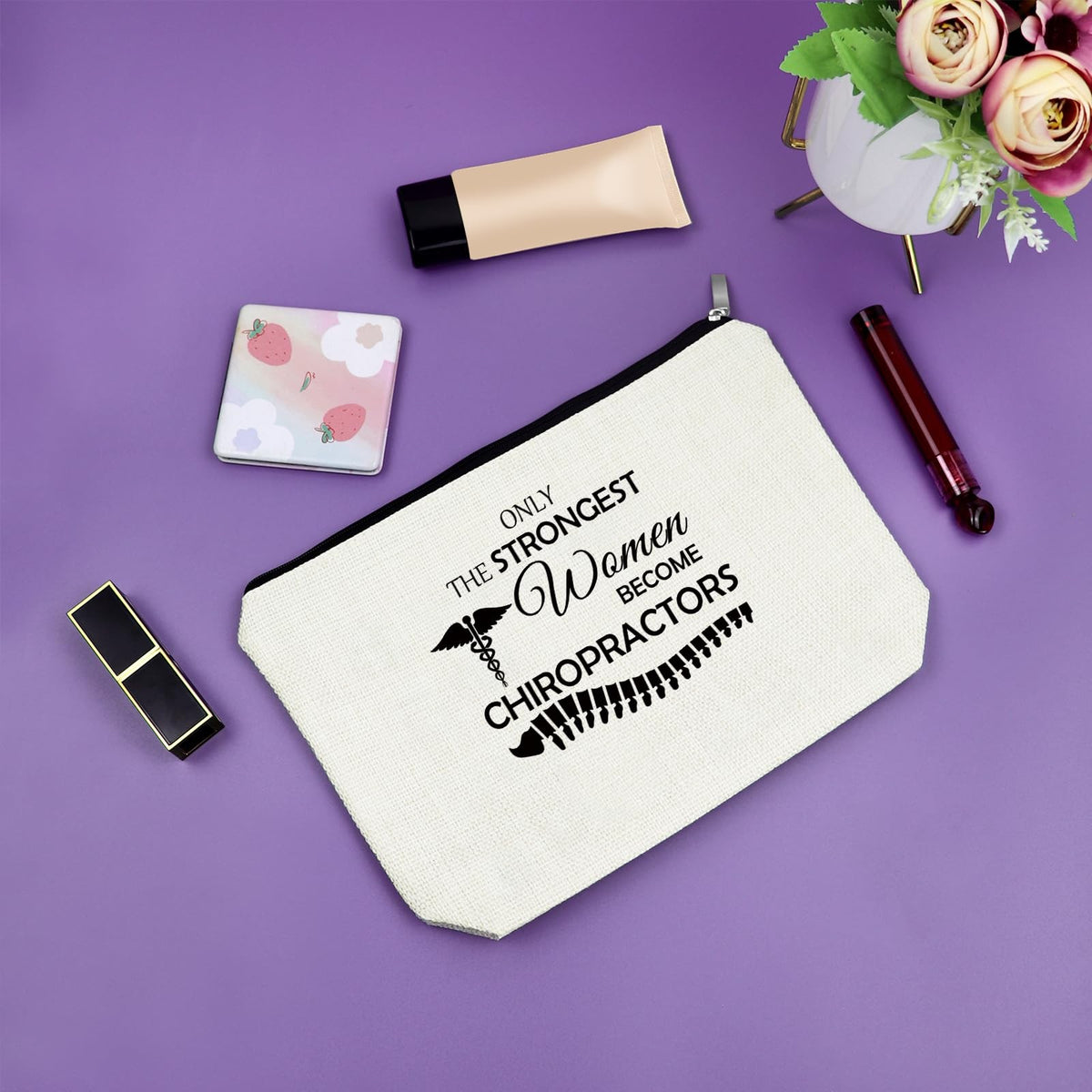 Funny Chiropractor Gift Cosmetic Bag - Medical Professional Travel Organizer