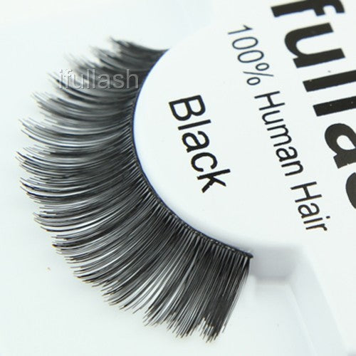 6 or 12 Pairs Human Hair False Eyelashes - Natural Look & Handmade