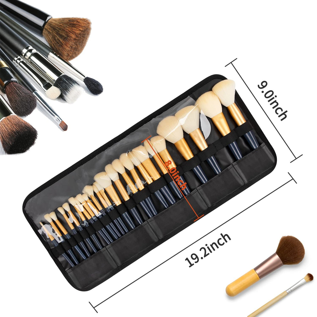 Travel Makeup Brush Organizer Cosmetic Bag for Women & Artists