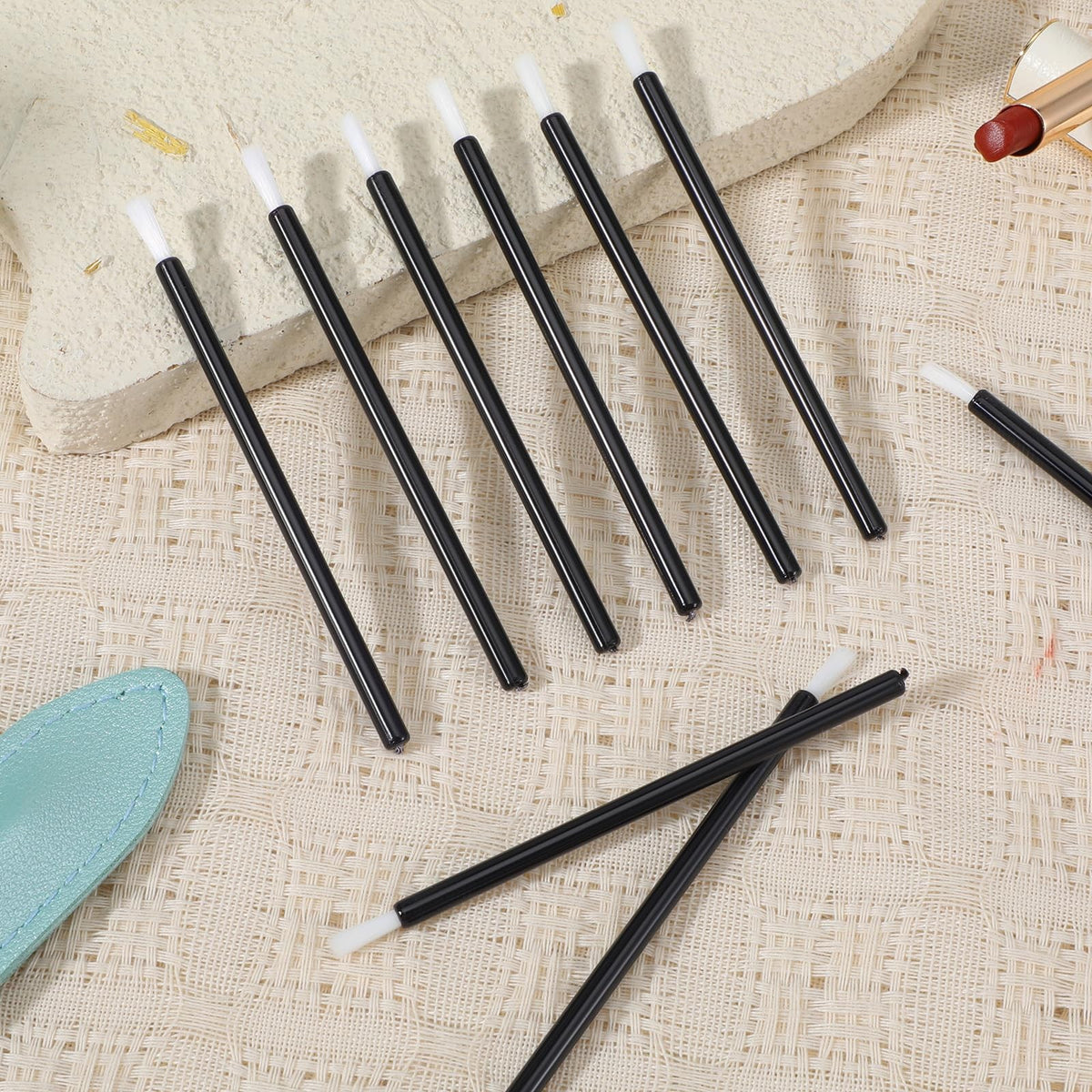 Disposable Brush Applicators 100pcs for Cookie Painting & Makeup - MBAIYO Black