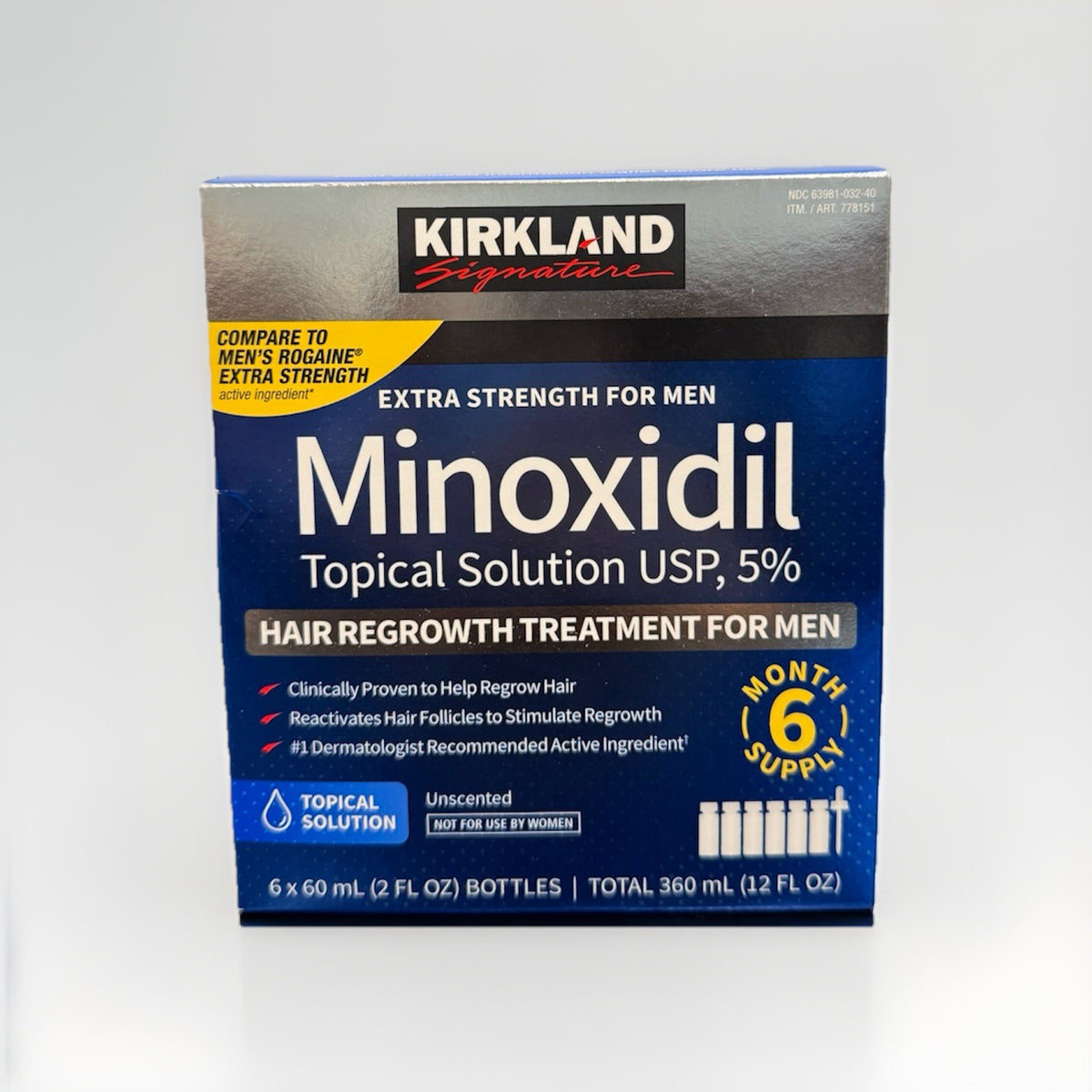 Kirkland Signature Minoxidil 5% Extra Strength Men Hair Regrowth USA