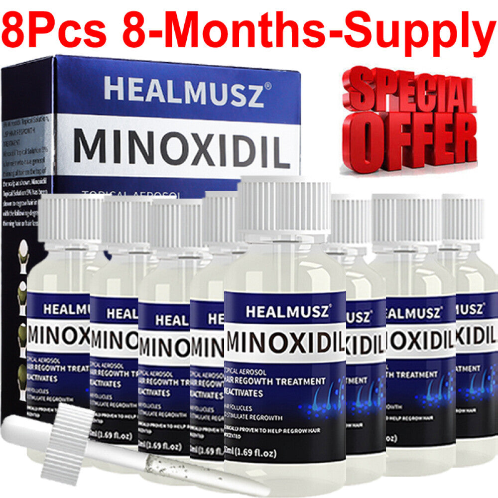 Minoxidil 5% Hair Regrowth Solution for Men, 8-Pack
