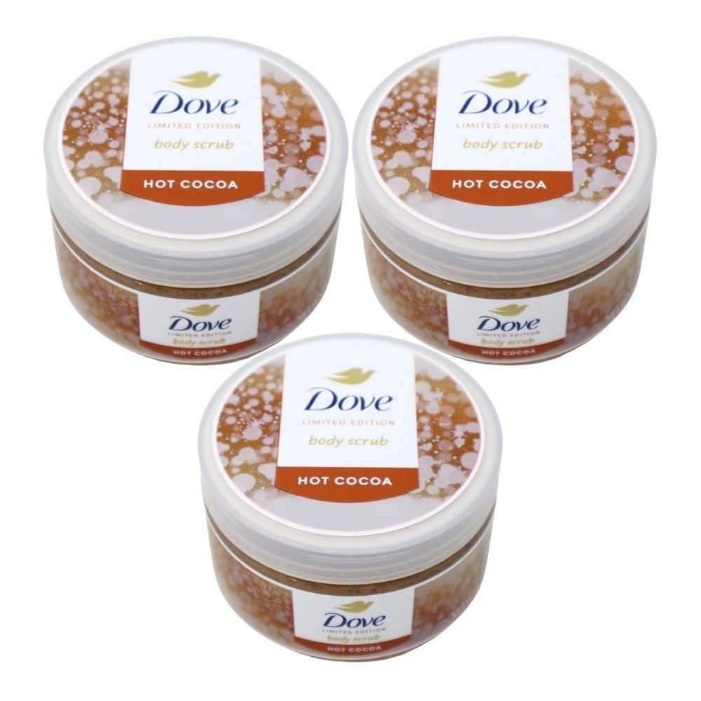 Pack of 3x Dove Limited Edition Body Scrub, Hot Cocoa, 3.5 oz ea.