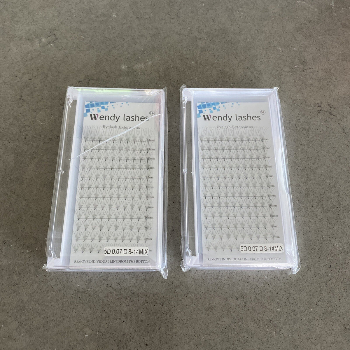 False Eyelashes Extensions 5D Premade Fans 0.07 D 8-14 Mix - Wendy Lashes