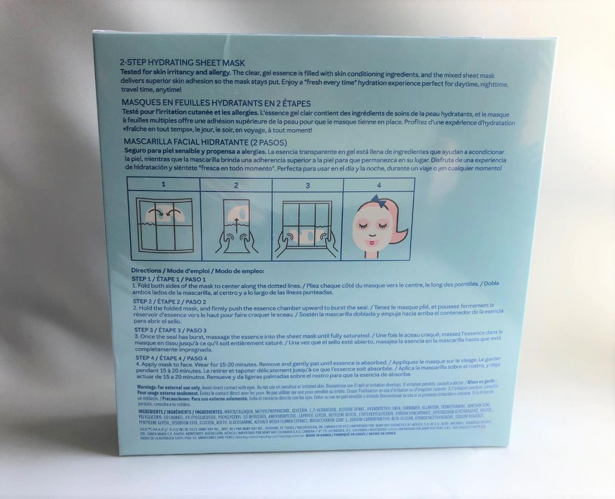 2-Step Hydrating Sheet Mask 8-Pack - Moisturizing Cellulose Face Mask