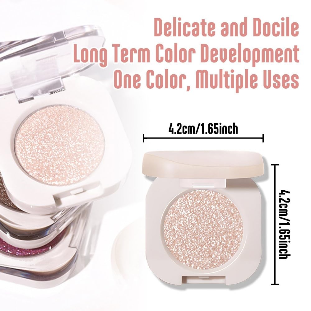 Glitter Eyeshadow Pigment - Pear White, Long-Lasting, Cruelty-Free
