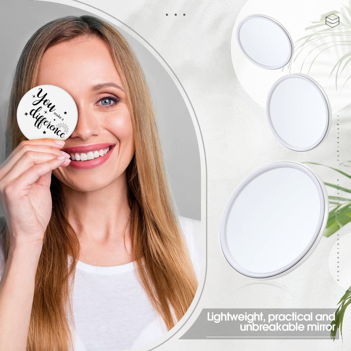 Inspirational Compact Mirror Set 24 Pcs Gift Bulk for Women – You Make a Difference